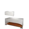 Buffet pliant houssé blanc "3 faces" 80 x 200 cm sur roulettes