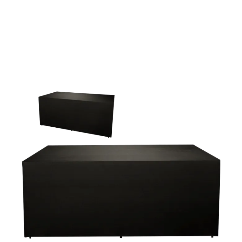 Buffet pliant houssé noir "4 faces" 80 x 200 cm sur roulettes