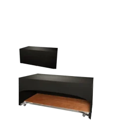 Buffet pliant houssé noir "3 faces" 80 x 200 cm sur roulettes