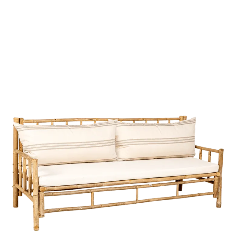 Canapé Bali rayé gris 70 x 180 cm H 80 cm