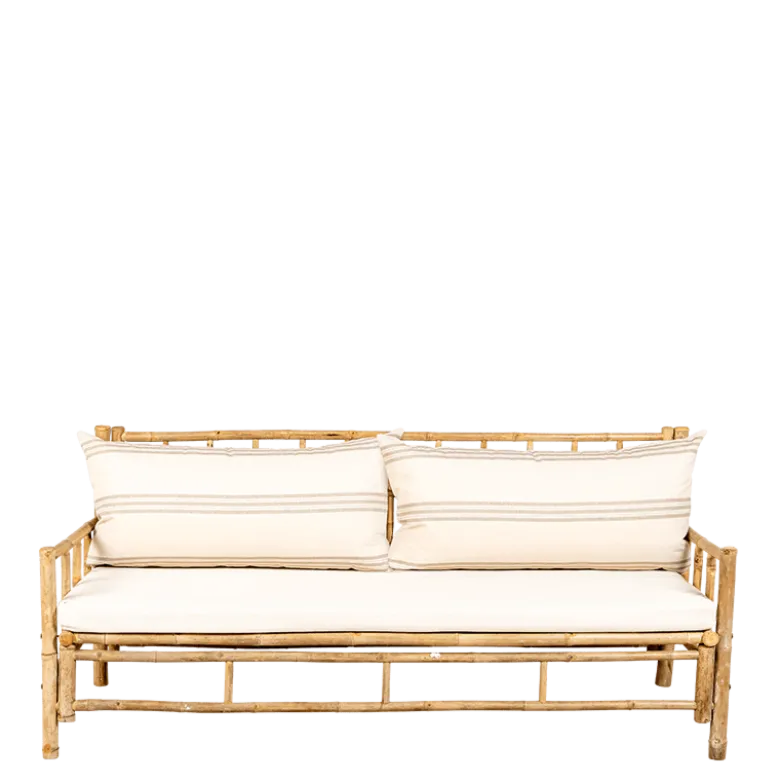 Canapé Bali rayé gris 70 x 180 cm H 80 cm