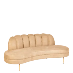 Canapé Bella velours beige 75 x 190 cm H 80 cm