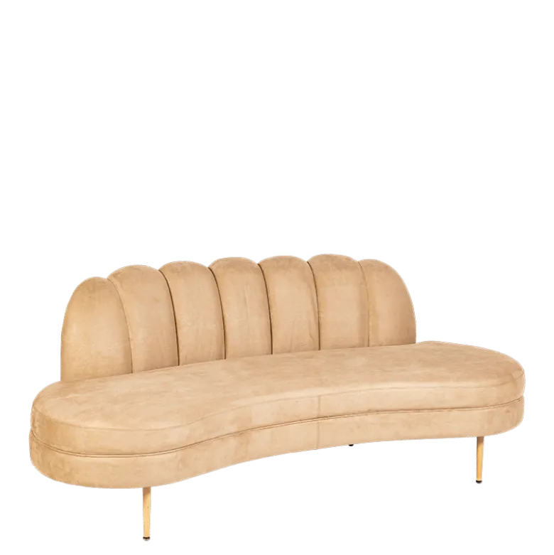 Canapé Bella velours beige 75 x 190 cm H 80 cm