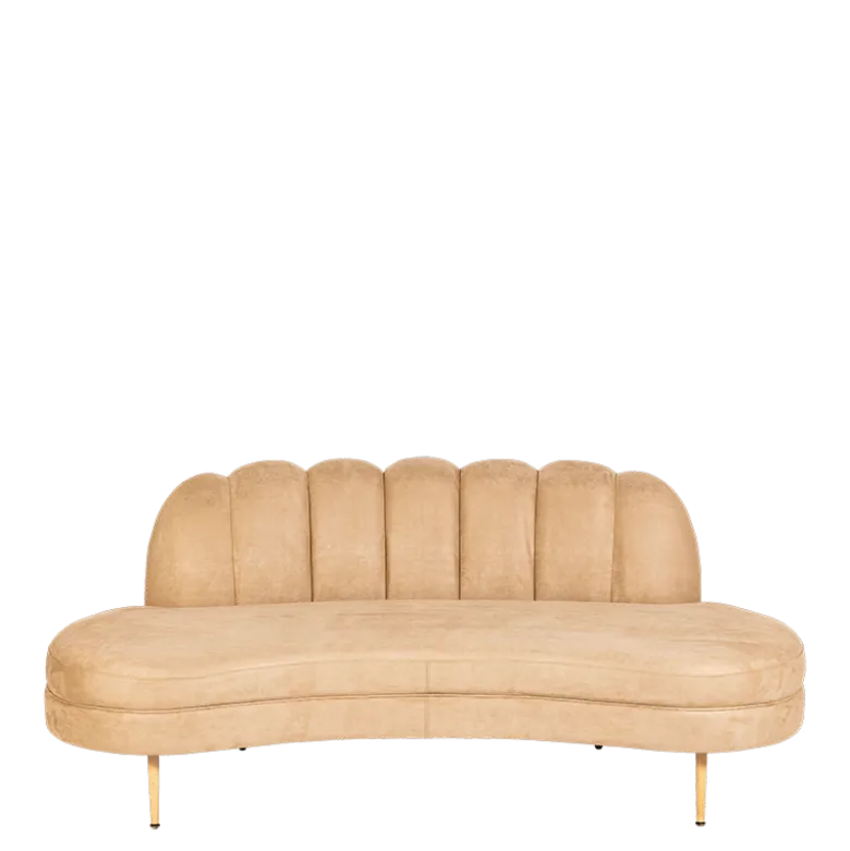 Canapé Bella velours beige 75 x 190 cm H 80 cm