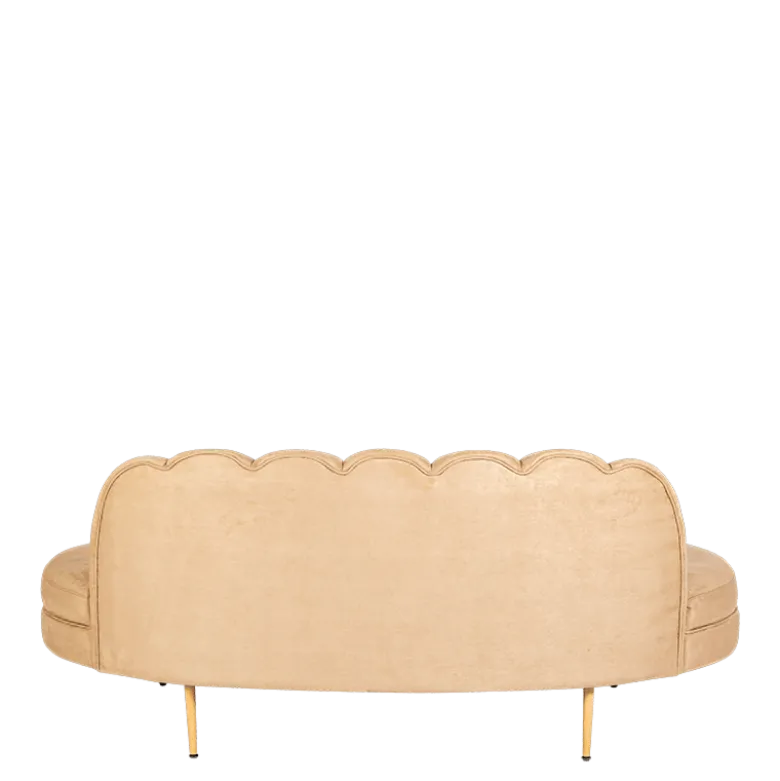 Canapé Bella velours beige 75 x 190 cm H 80 cm