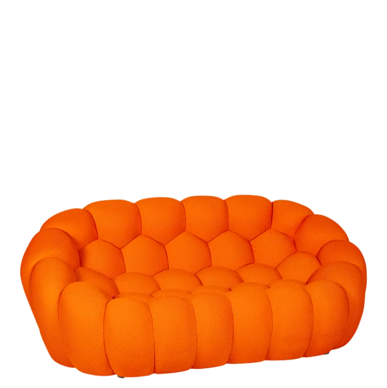 Canapé Bulle orange 115 x 195 cm H 78 cm