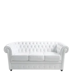 Canapé Chesterfield blanc 92 x 202 cm H 76 cm
