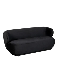 Canapé Elton velours noir M1 78 x 170 cm H 70 cm