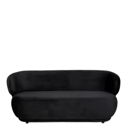 Canapé Elton velours noir M1 78 x 170 cm H 70 cm
