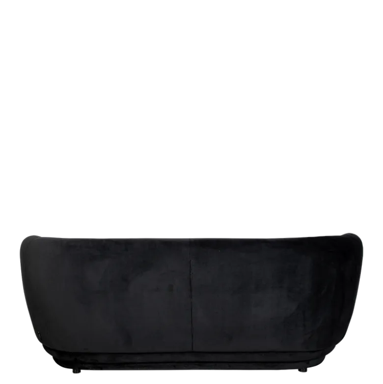 Canapé Elton velours noir M1 78 x 170 cm H 70 cm