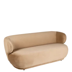 Canapé Elton velours taupe M1 78 x 170 cm H 70 cm