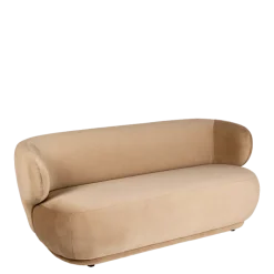 Canapé Elton velours taupe 78 x 170 cm H 70 cm