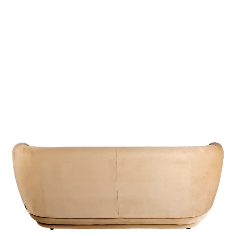 Canapé Elton velours taupe 78 x 170 cm H 70 cm