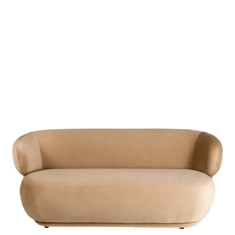 Canapé Elton velours taupe 78 x 170 cm H 70 cm