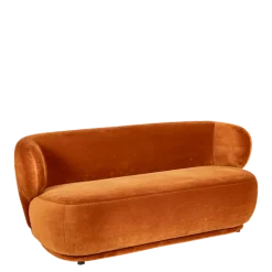 Canapé Elton velours terracotta 78 x 170 cm H 70 cm