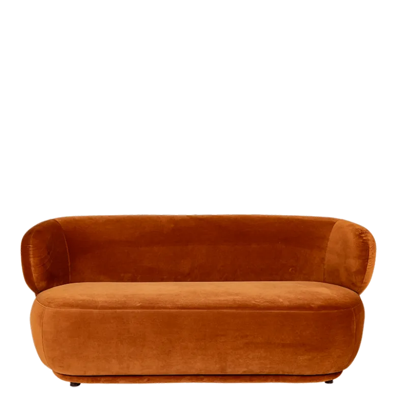 Canapé Elton velours terracotta 78 x 170 cm H 70 cm