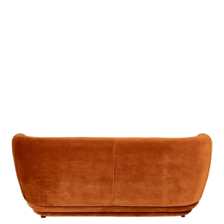Canapé Elton velours terracotta 78 x 170 cm H 70 cm