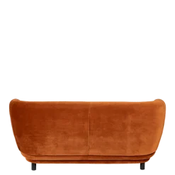 Canapé Elton velours terracotta avec réhausse 78 x 170 cm H 80 cm
