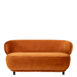 Canapé Elton velours terracotta avec réhausse 78 x 170 cm H 80 cm