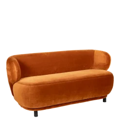 Canapé Elton velours terracotta avec réhausse 78 x 170 cm H 80 cm