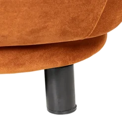 Canapé Elton velours terracotta avec réhausse 78 x 170 cm H 80 cm