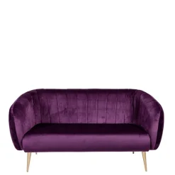 Canapé Juliette velours aubergine 78 x 165 cm H 85 cm