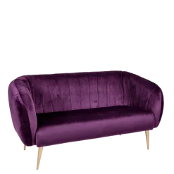 Canapé Juliette velours aubergine 78 x 165 cm H 85 cm