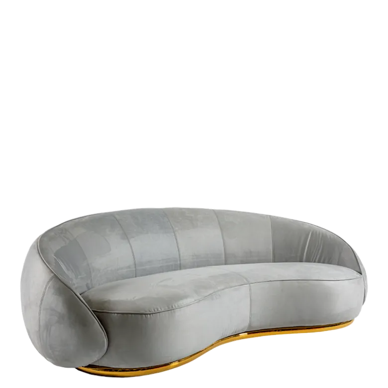 Canapé Lorenza velours gris 110 x 190 cm H 80 cm