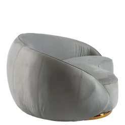 Canapé Lorenza velours gris 110 x 190 cm H 80 cm