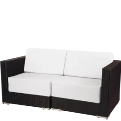 Canapé Lounge tressé gris 80 x 160 cm H 67 cm
