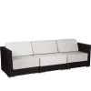 Canapé Lounge tressé gris 80 x 240 cm H 67 cm