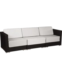 Canapé Lounge tressé gris 80 x 240 cm H 67 cm