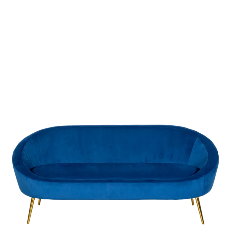 Canapé Sofia velours bleu nuit M1 83 x 190 cm H 76 cm