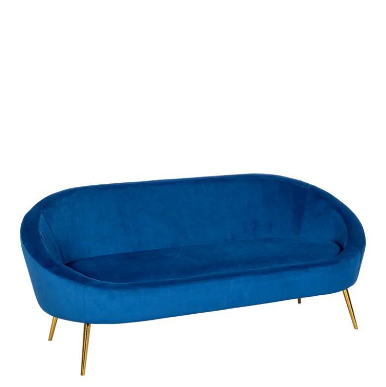 Canapé Sofia velours bleu nuit M1 83 x 190 cm H 76 cm