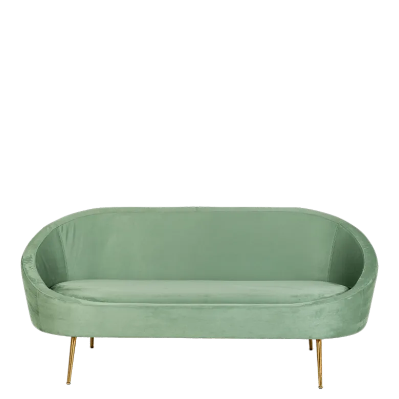 Canapé Sofia velours vert fougère 83 x 190 cm H 76 cm