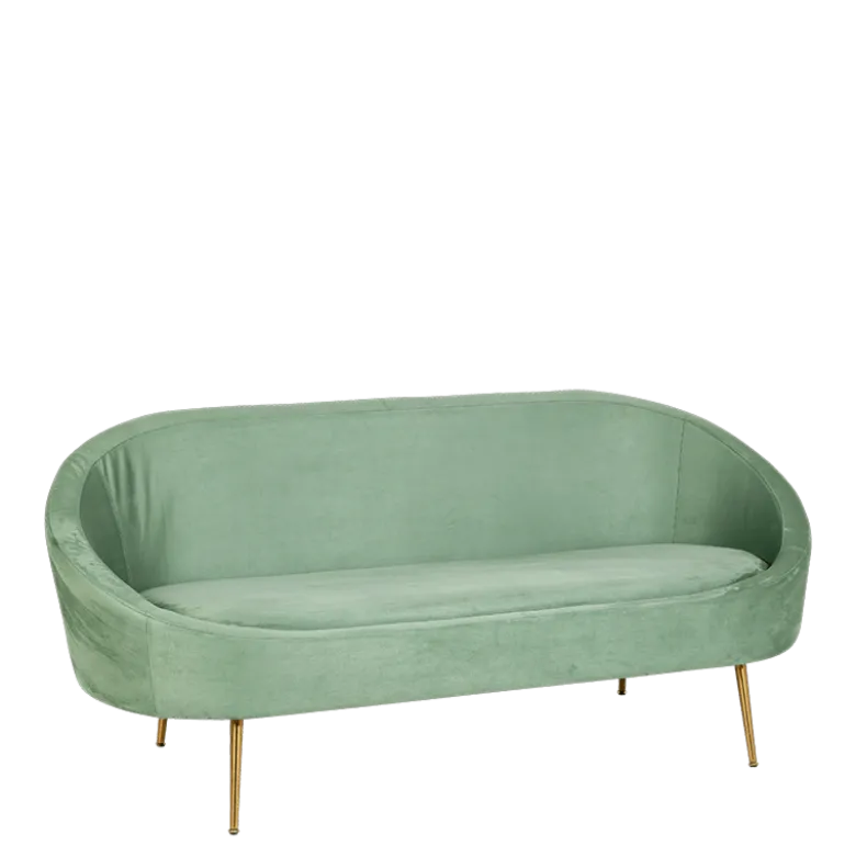Canapé Sofia velours vert fougère 83 x 190 cm H 76 cm