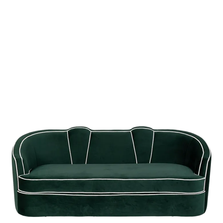 Canapé Valescure velours 93 x 190 cm H 81 cm