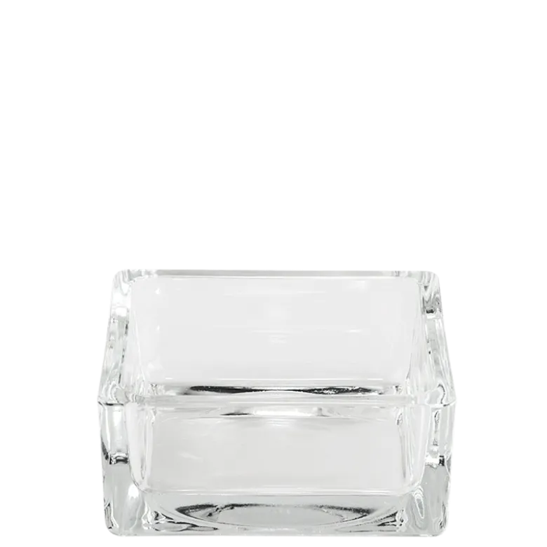 Cendrier en verre carré 8 x 8 cm H 3,5 cm