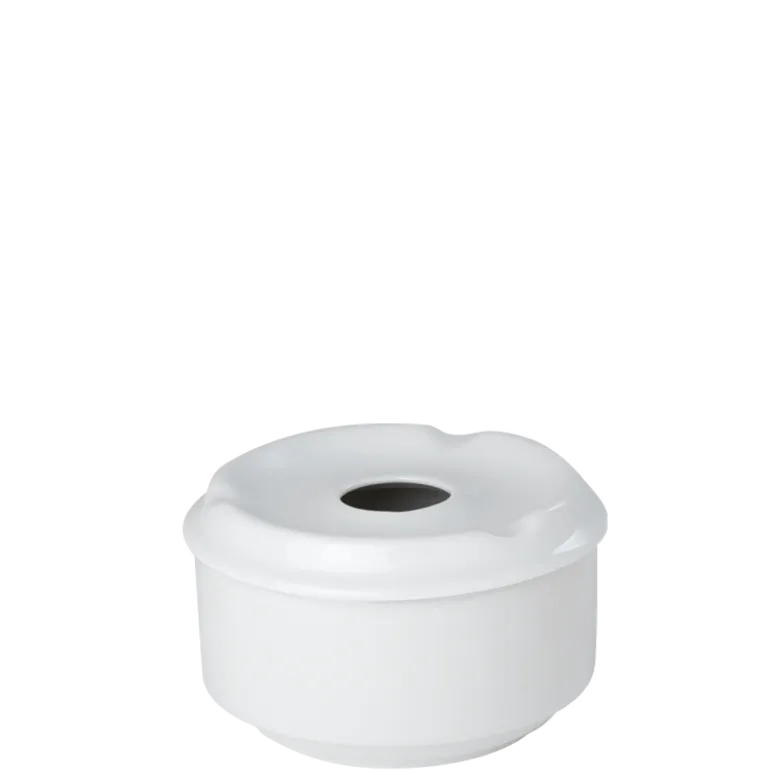 Cendrier porcelaine rond avec couvercle Ø 10 cm H 6 cm