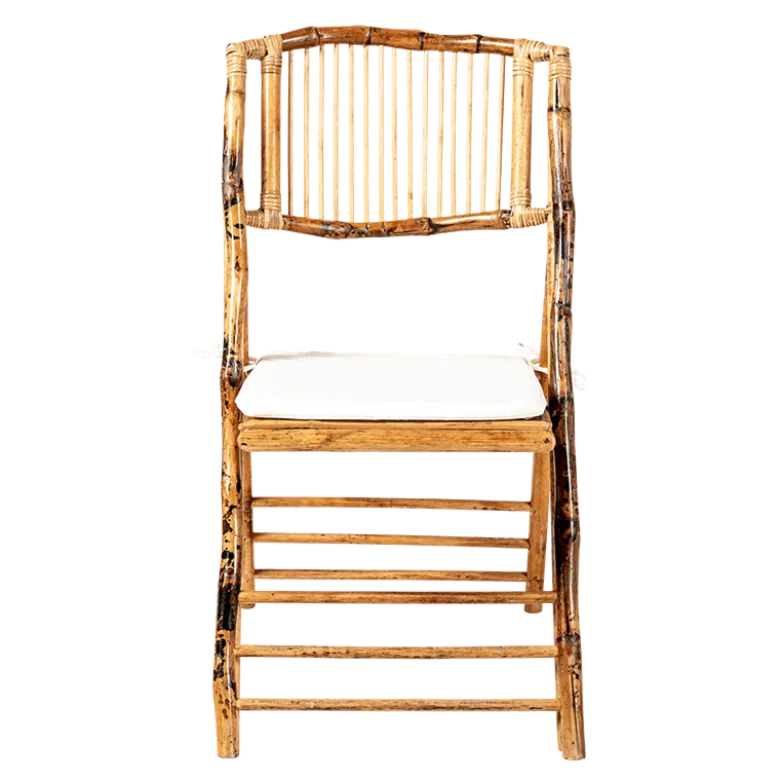 Chaise Bali pliante avec coussin crème