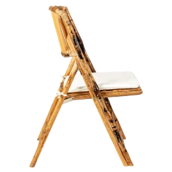 Chaise Bali pliante avec coussin crème