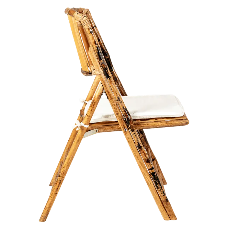 Chaise Bali pliante avec coussin crème