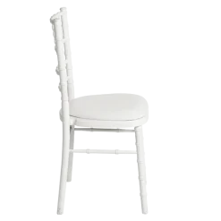 Chaise Bambou blanche assise blanche