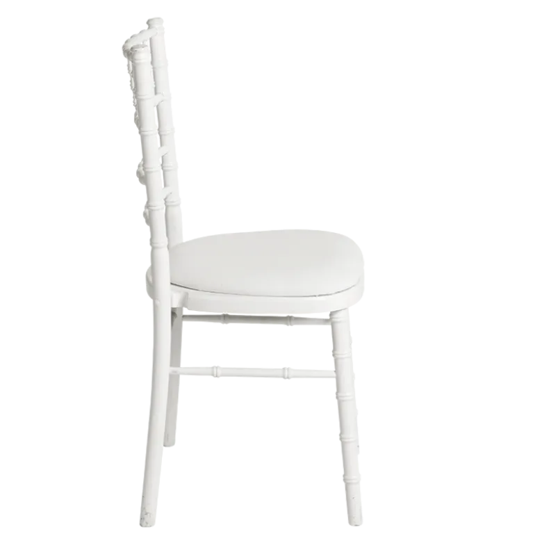 Chaise Bambou blanche assise blanche