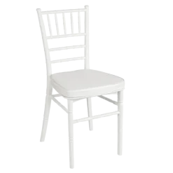 Chaise Bambou blanche assise blanche