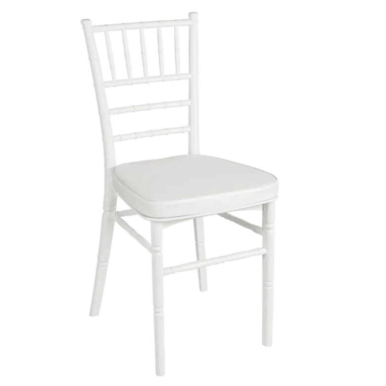 Chaise Bambou blanche assise blanche