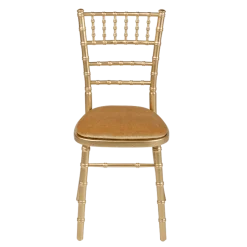Chaise Bambou or assise velours or