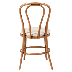 Chaise Bistrot teinte noyer avec galette lin ficelle