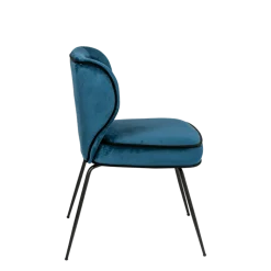 Chaise Dandy velours bleu