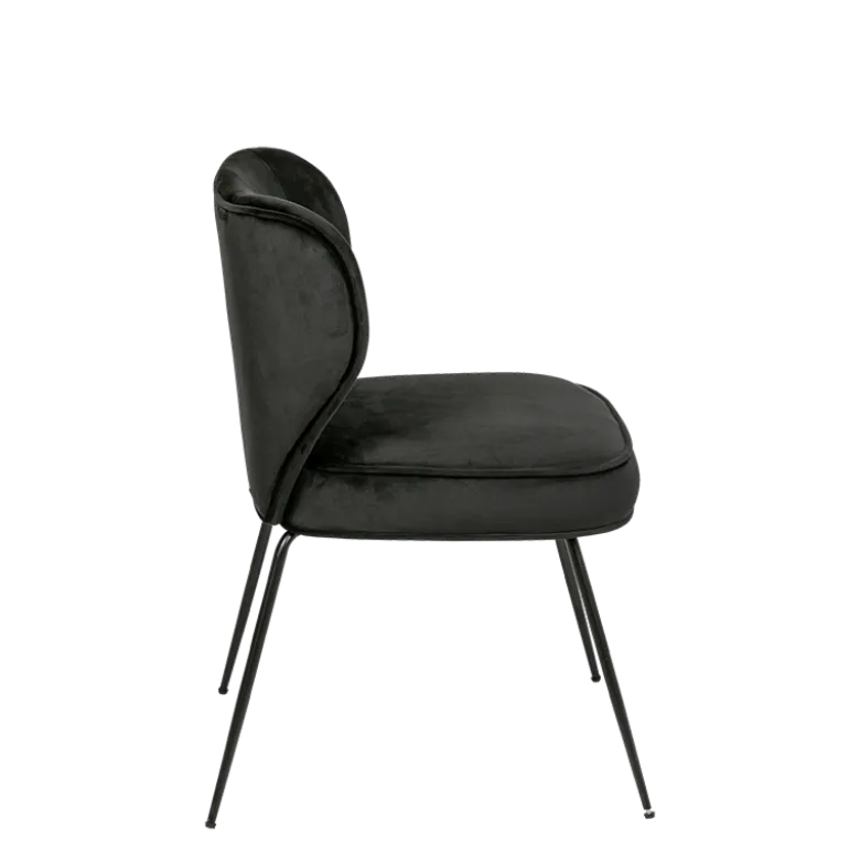 Chaise Dandy velours noir